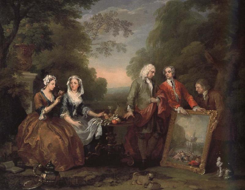 William Hogarth President Andrew and friends Norge oil painting art